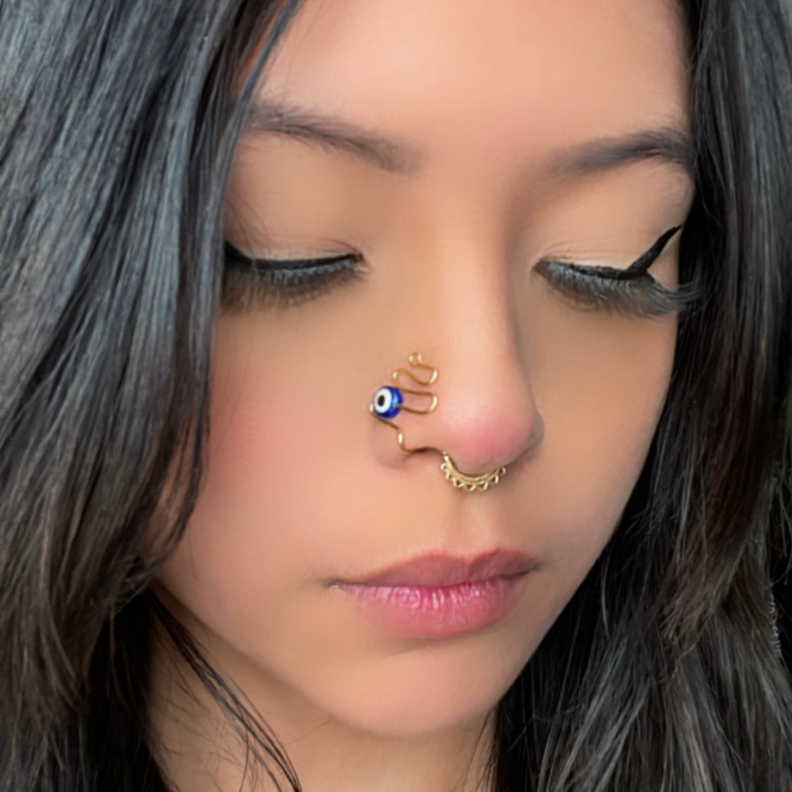 Evil eye store nose ring